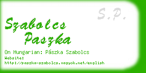 szabolcs paszka business card