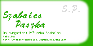 szabolcs paszka business card